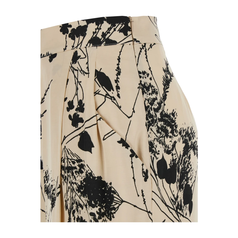 Semicouture Bloemenmotief Witte Broek Vrouw White Dames