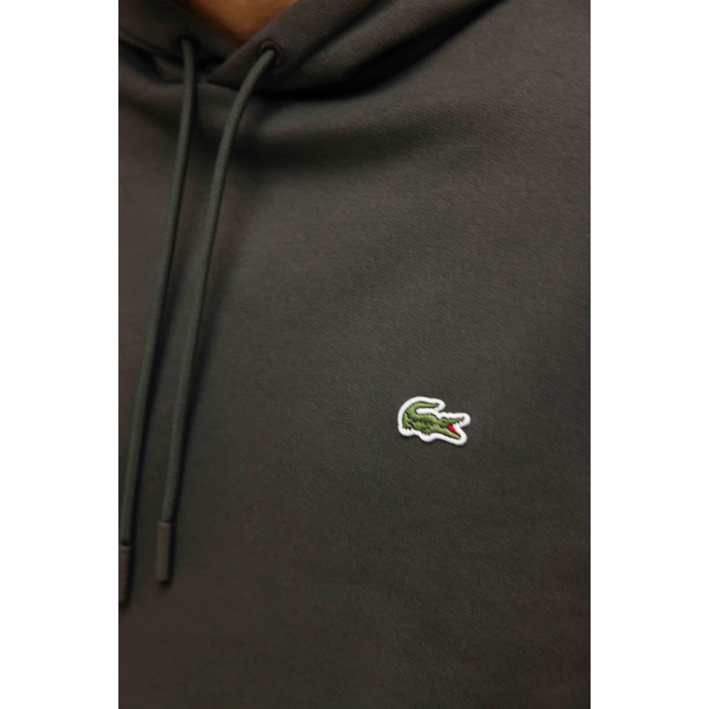 Lacoste Donkergroene Fleece Hoodie Heren Black Heren
