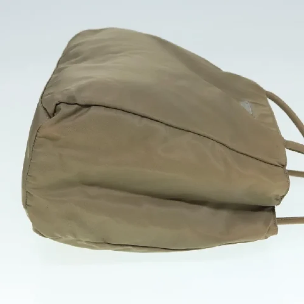 Prada Vintage Pre-owned Nylon handbags Beige Dames
