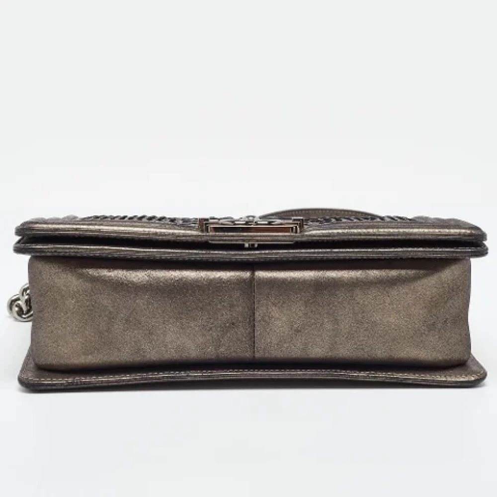 Chanel Vintage Pre-owned Leather chanel-bags Gray Dames