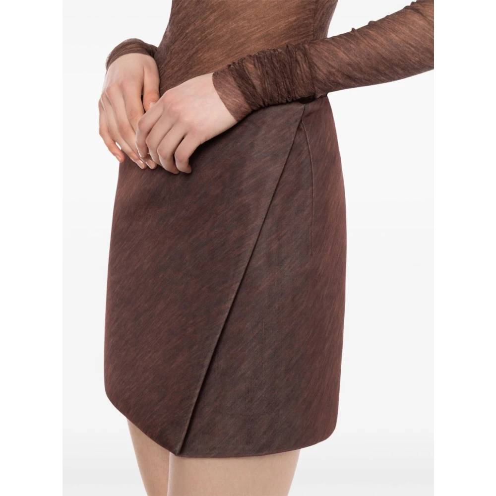 Philosophy di Lorenzo Serafini Bruine Elastische Rok Aw24 Brown Dames