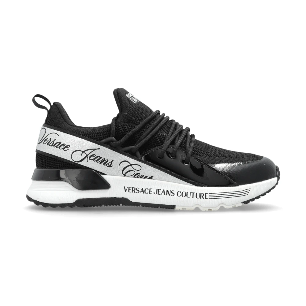 Versace Jeans Couture Sportschoenen met logoprint Dames Schoenen Zwart