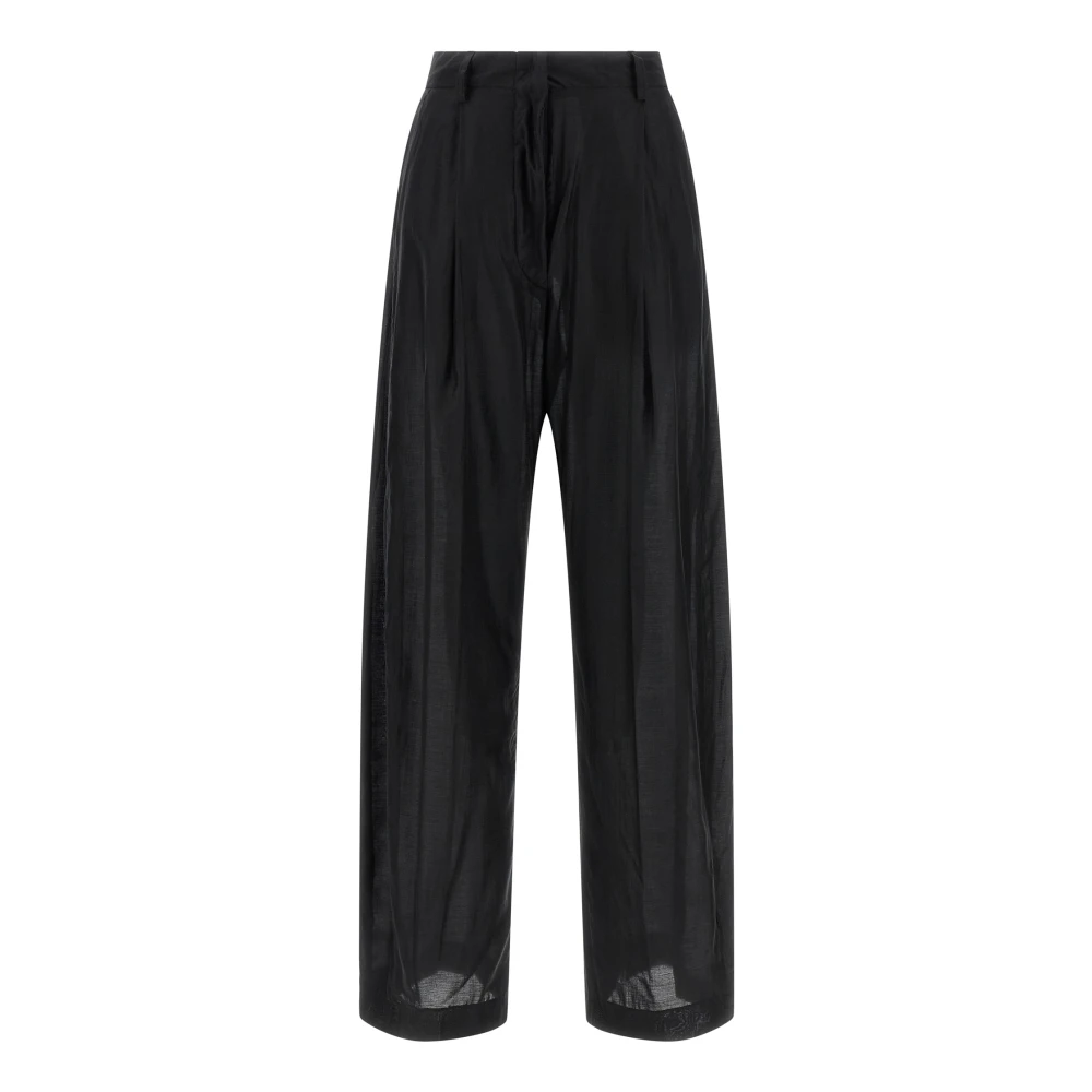 Thelatest Women's Black Billie Trousers - Wide Trousers - S - Trousers