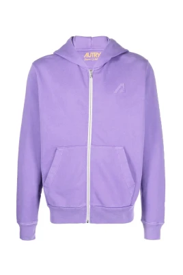 Broderad zip-through sweatshirt i bomull