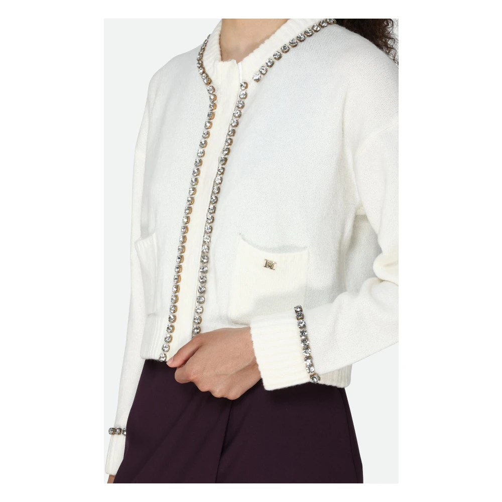 pinko Witte Cardigan met Fonkelende Details White Dames
