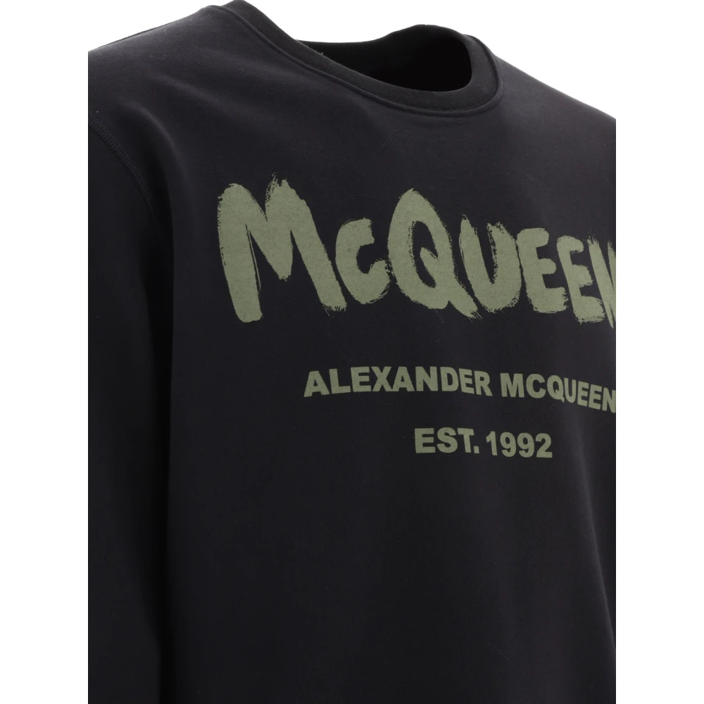 alexander mcqueen Graffiti Sweatshirt van McQueen Black Heren