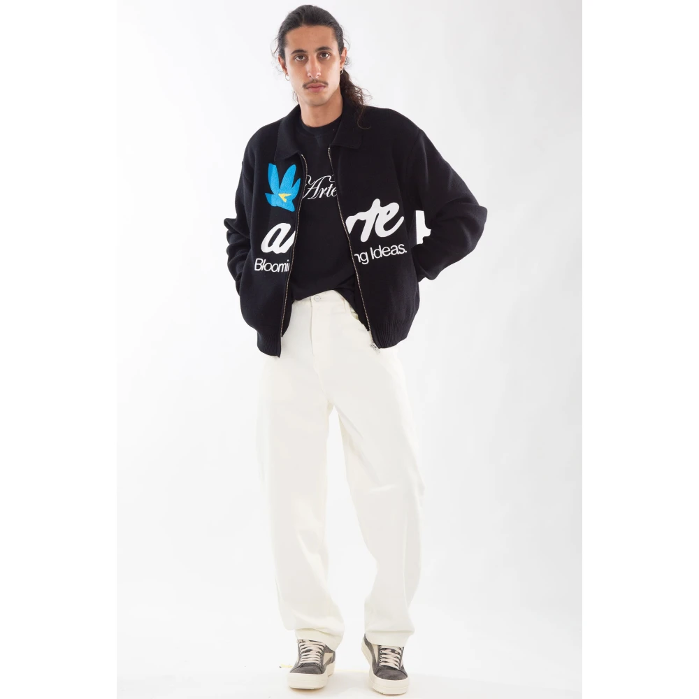 Arte Antwerp Zwart Script Logo Tee Shirt Black Heren