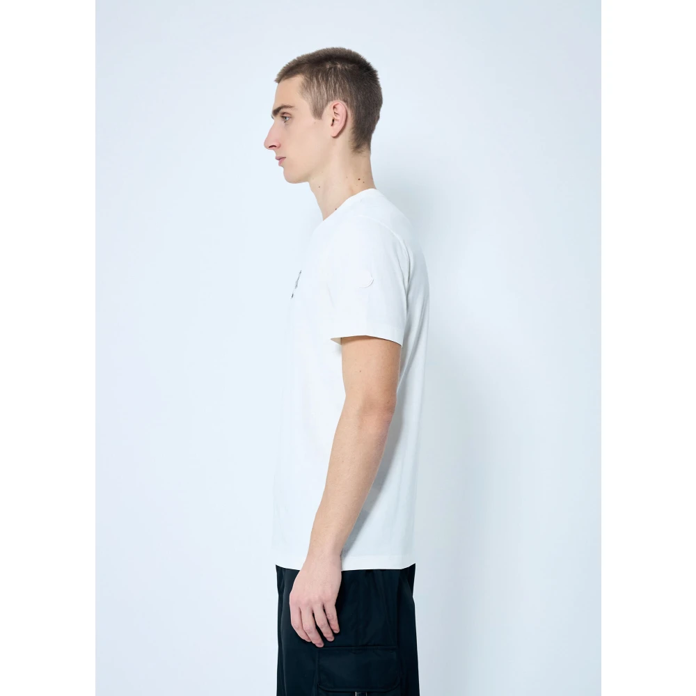 Moncler Katoenen Jersey Logo Print T-Shirt White Heren