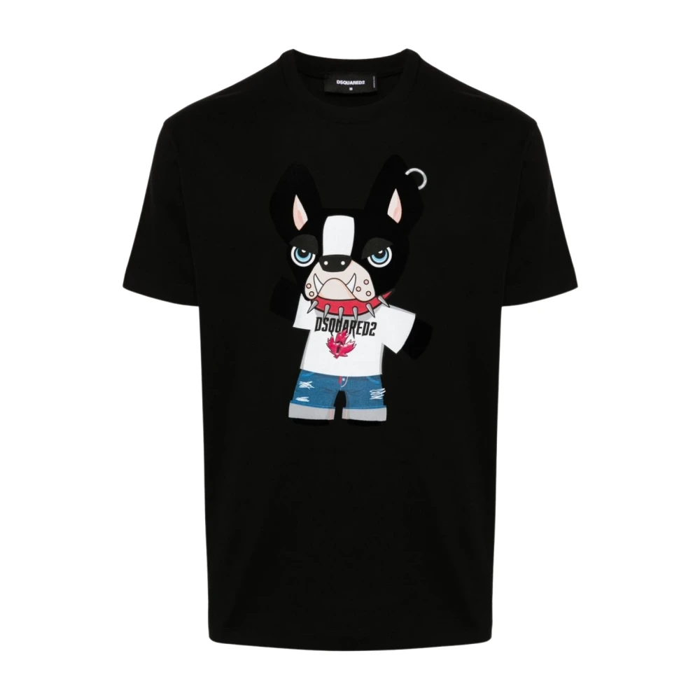 Dsquared2 Hondenprint Crew Neck T-shirt Black Heren