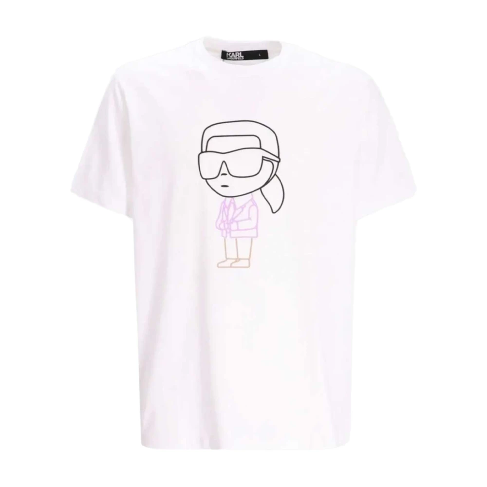 Karl Lagerfeld Contrast Logo Ikonik T-Shirt White Heren