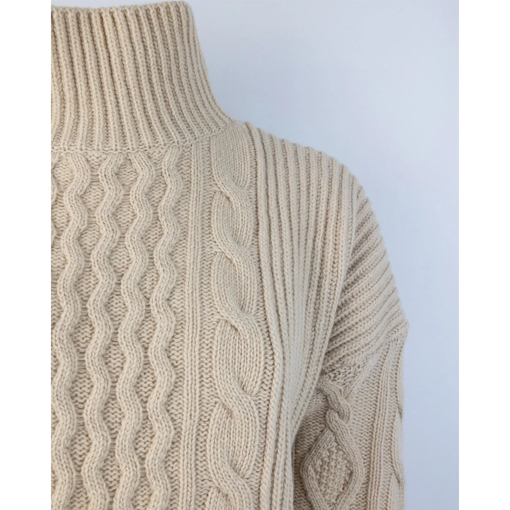 Max Mara Patchwork Coltrui Trui Beige Dames