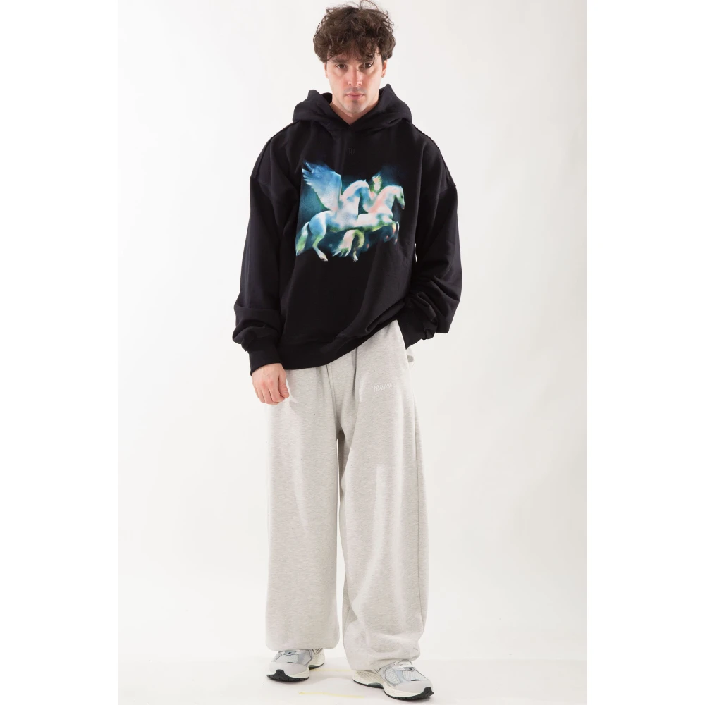 Misbhv Zwarte Paardenprint Hoodie Black Heren