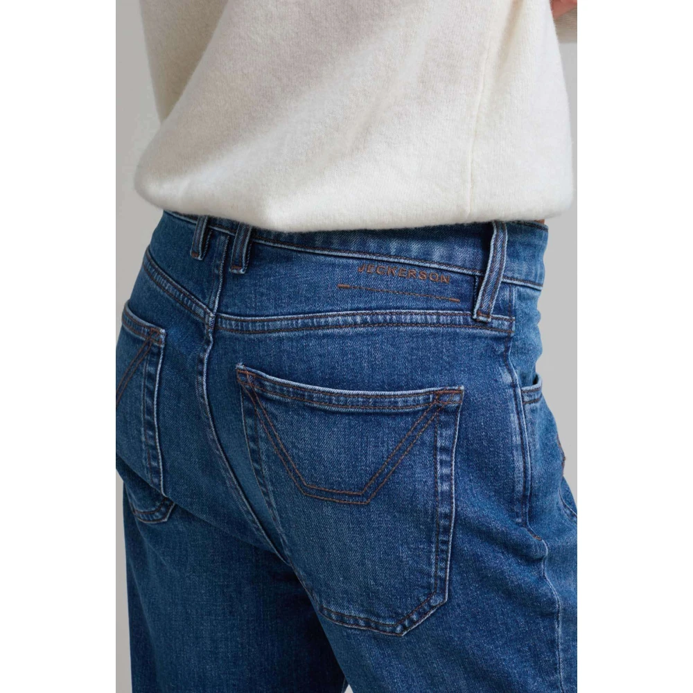 Jeckerson Jaylin 5-pocket slim fit broek met patch Blue Dames