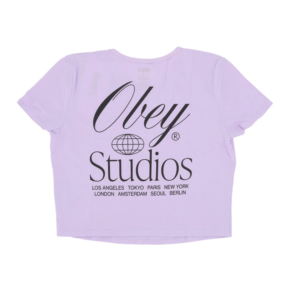 Obey Orchid Petal Cropped Tee Dames T-shirt Purple Dames