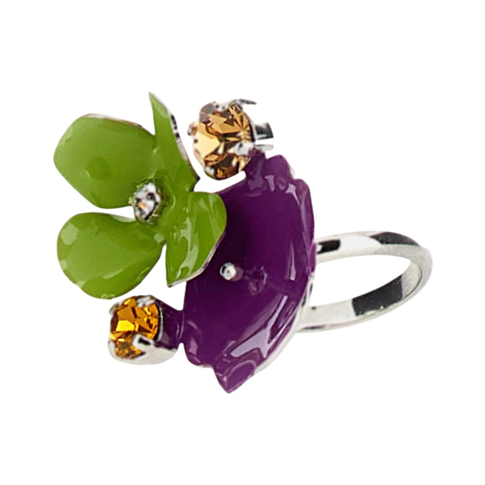 Marni Women's Anello Con Fiori E Pietre