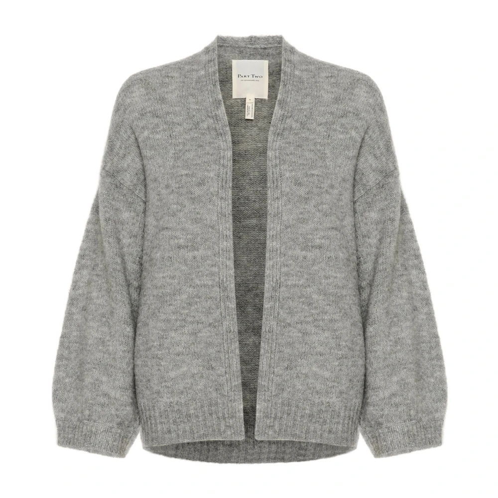 Part Two Zachte Gebreide Vest Medium Grey Melange Gray Dames