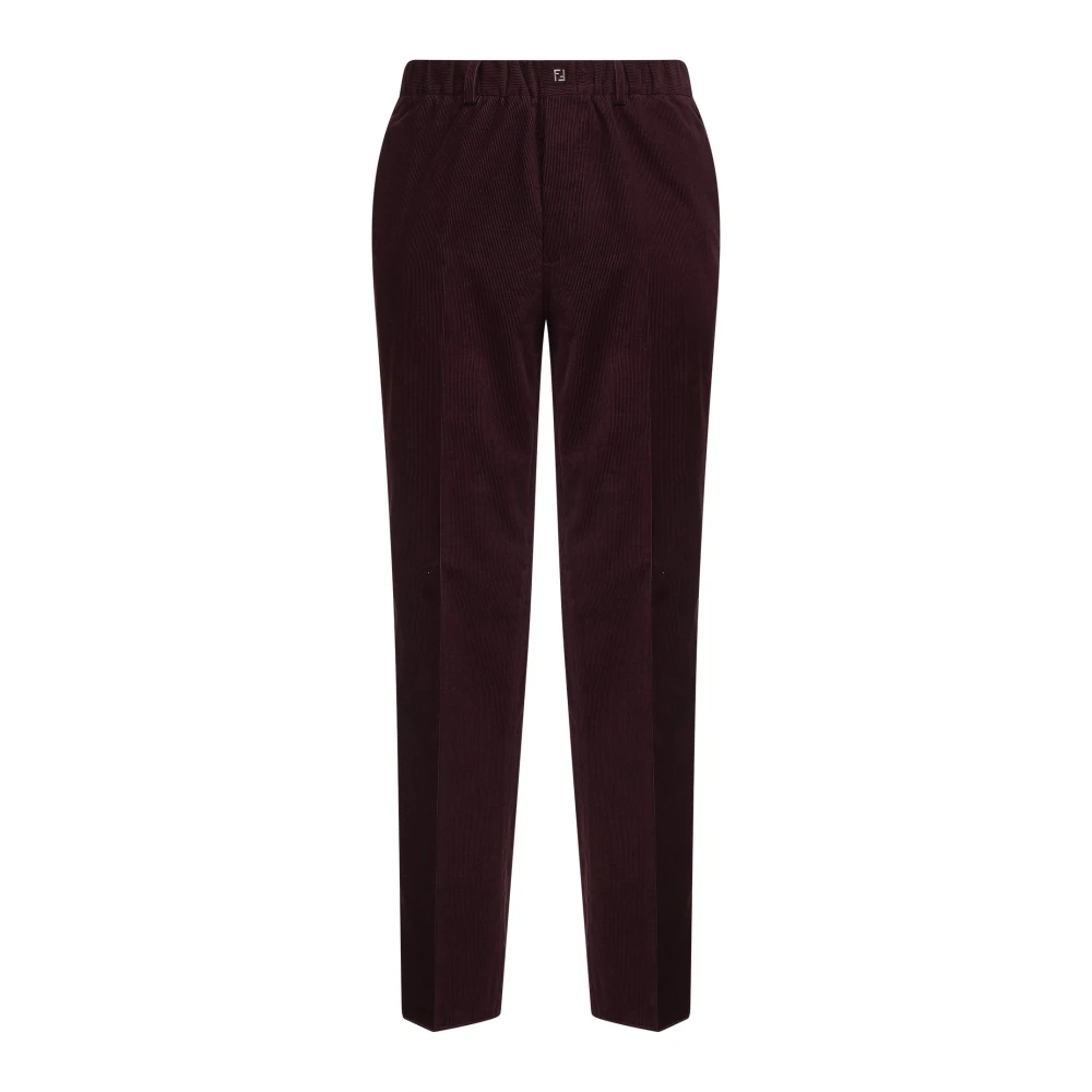 Fendi Men's Purple Slim-Fit Trousers, M, Straight Trousers