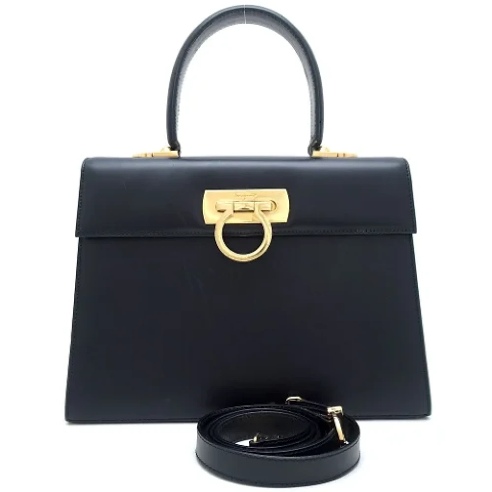 Salvatore Ferragamo Pre-owned Leather handbags Black Dames