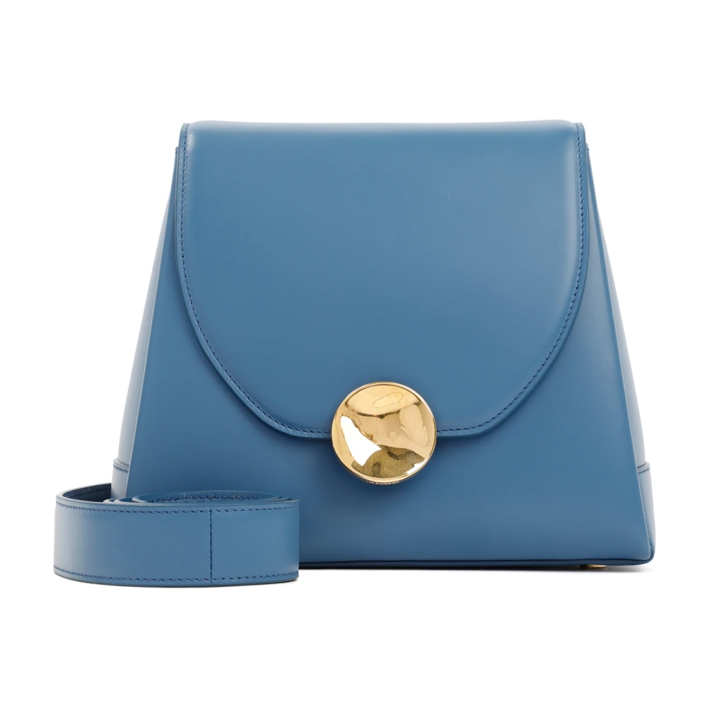 Jil Sander Blauwe Leren Handtas met Afneembare Band Blue Dames