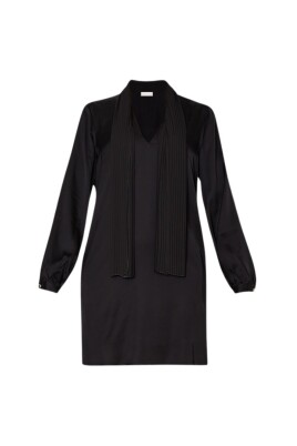 black-satin-dress-with-plisse-collar