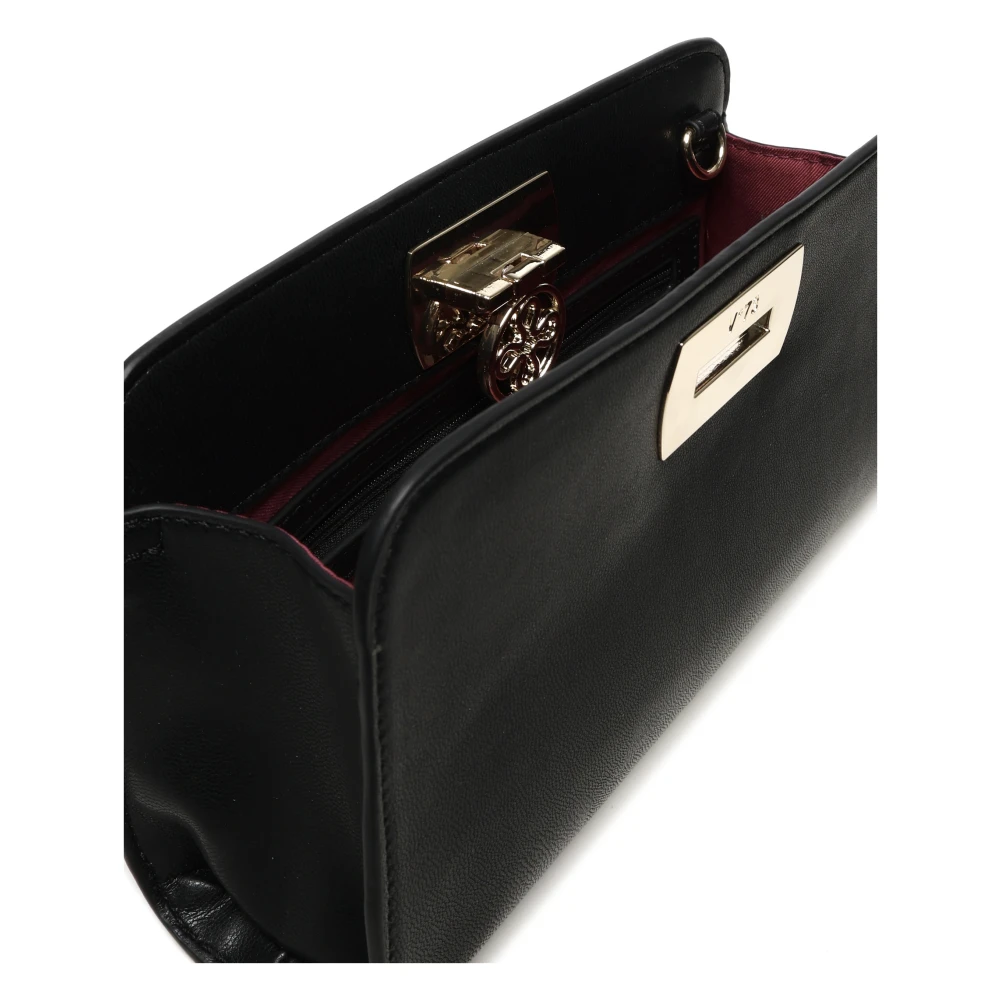 V73 Zwarte Gestructureerde Clutch met Florone Sluiting Black Dames
