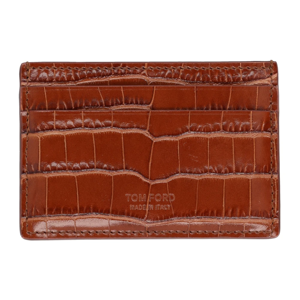 Tom Ford Men's Brown Wallets & Cardholders, One Size, Exotic Line Classic Card Holder