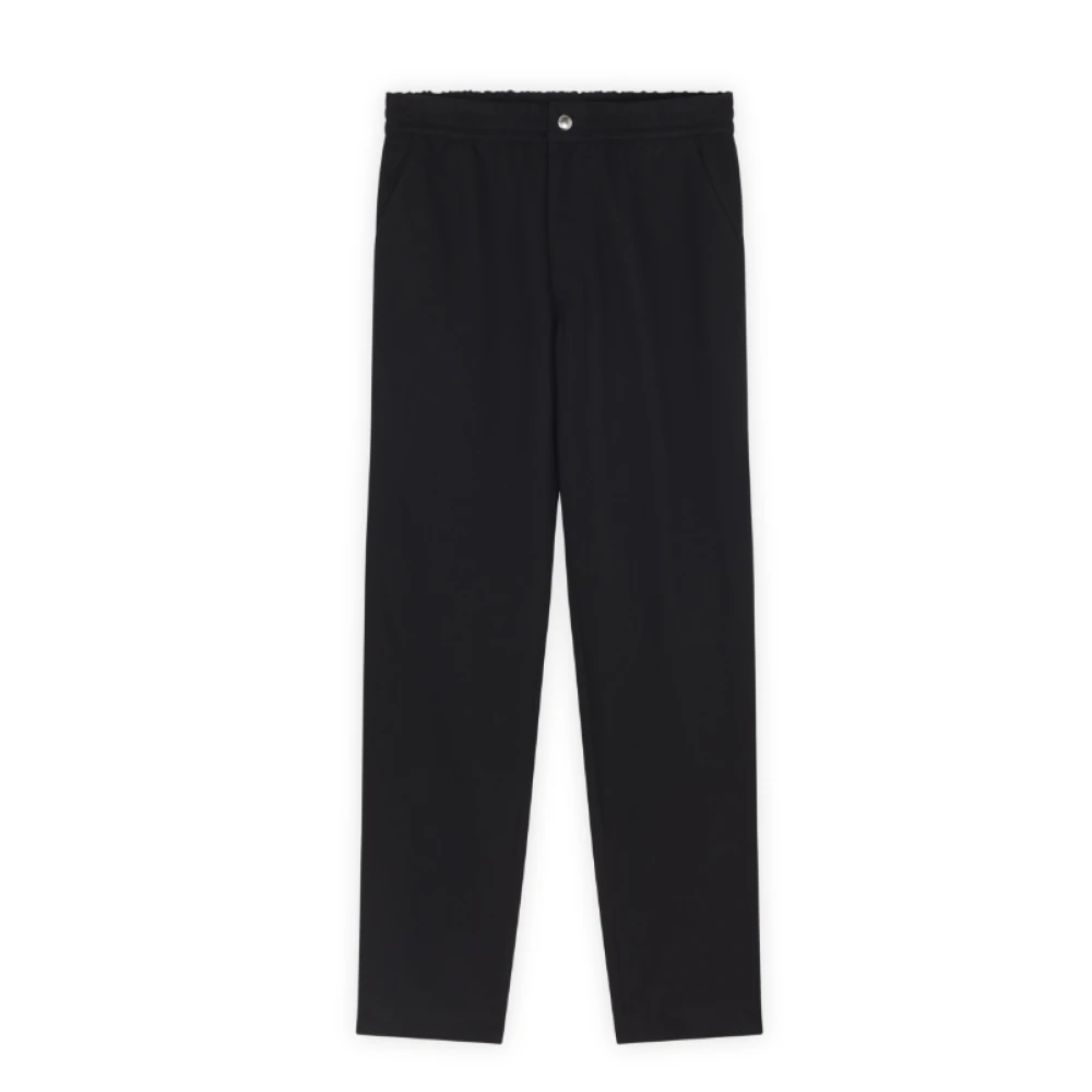 Maison Kitsuné Zwarte trekkoord rechte broek Black Heren