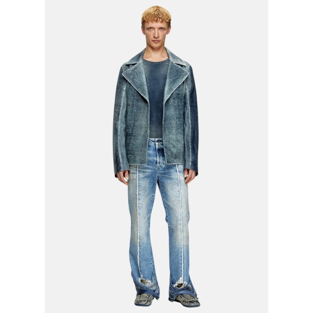 Diesel Bootcut Jeans met D-Buck Detail Blue Heren
