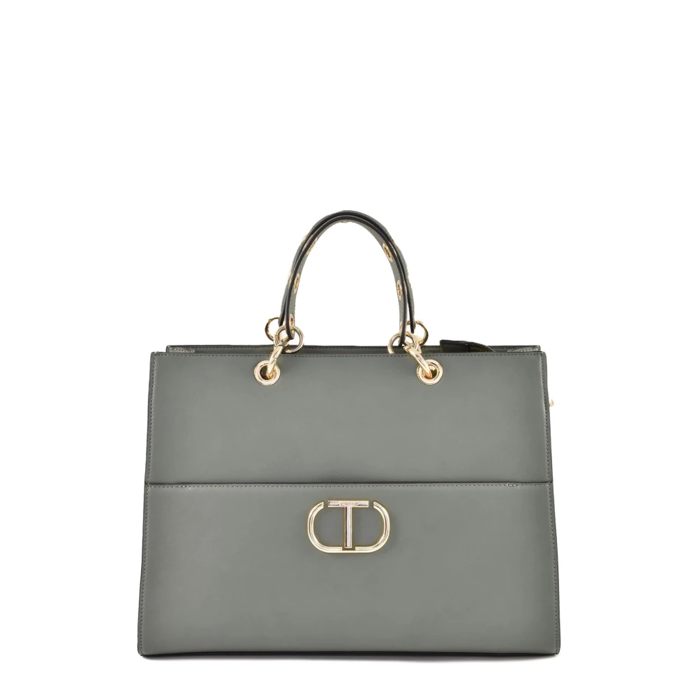 Twinset Stijlvolle Tote Tas met Ritssluiting Green Dames
