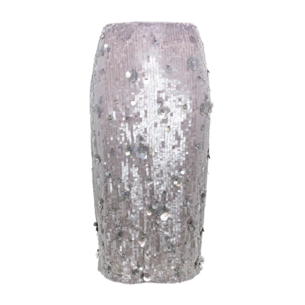 スカート P.A.R.O.S.H. White midi skirt with sequins P.A.R.O.S.H. Womens White Midi Skirt With Sequins from
