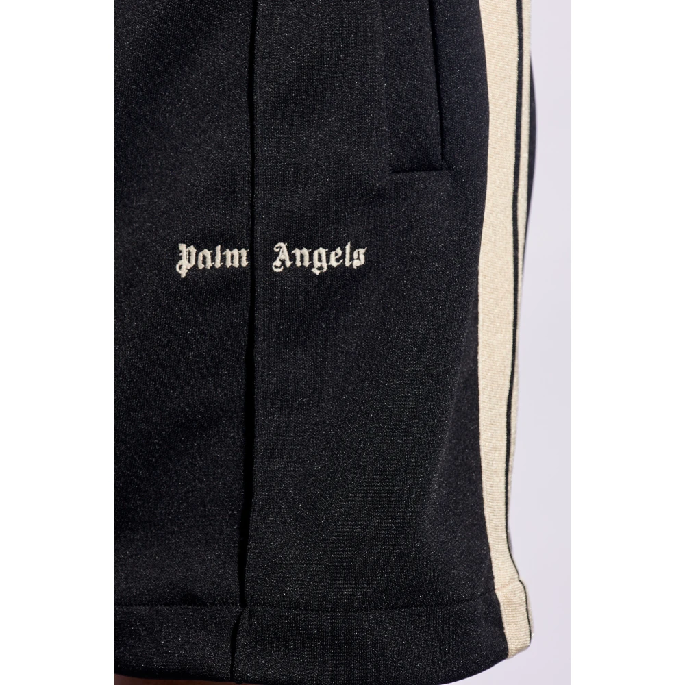 Palm Angels Shorts met logo Black Heren