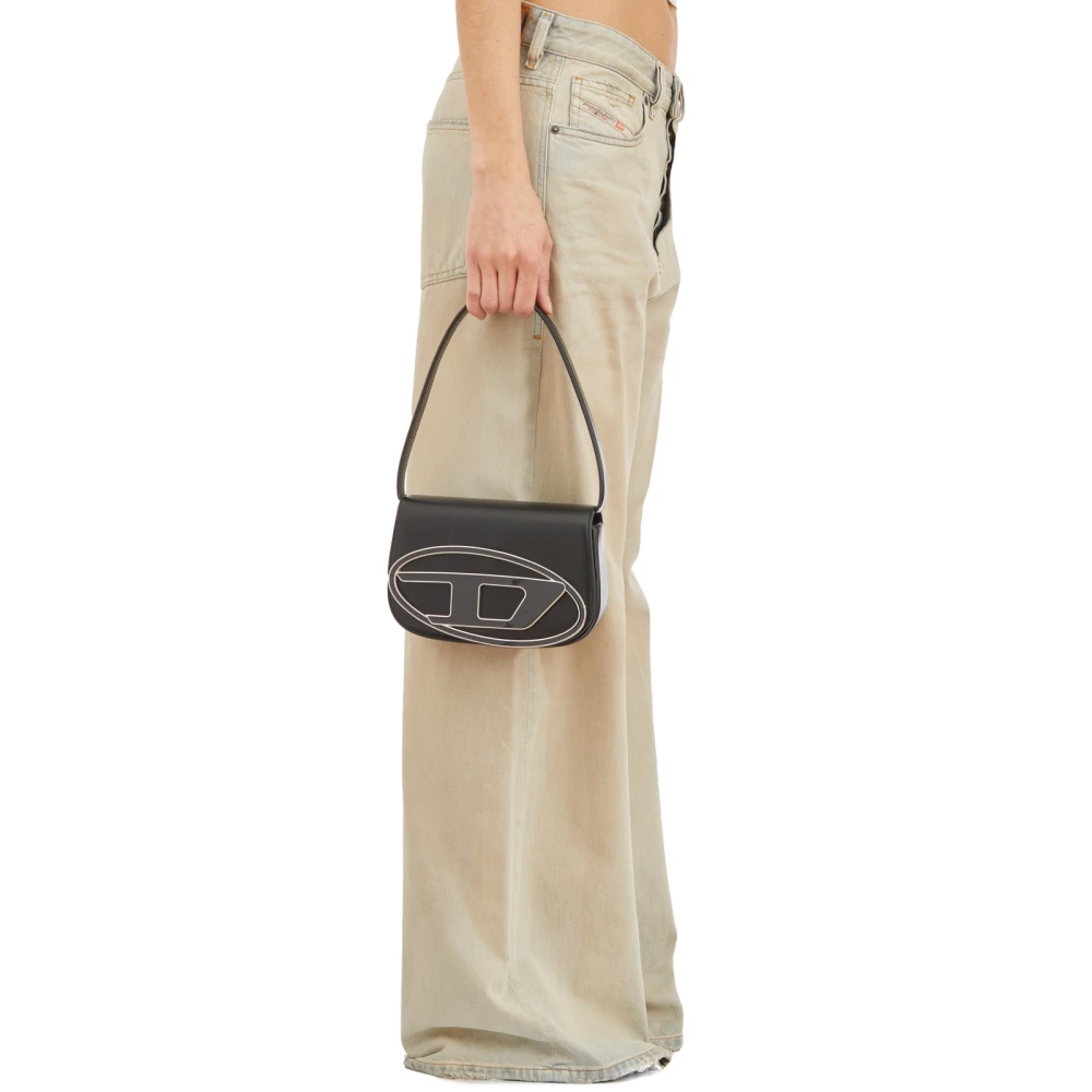 Diesel Leren Crossbody Tas Black Dames
