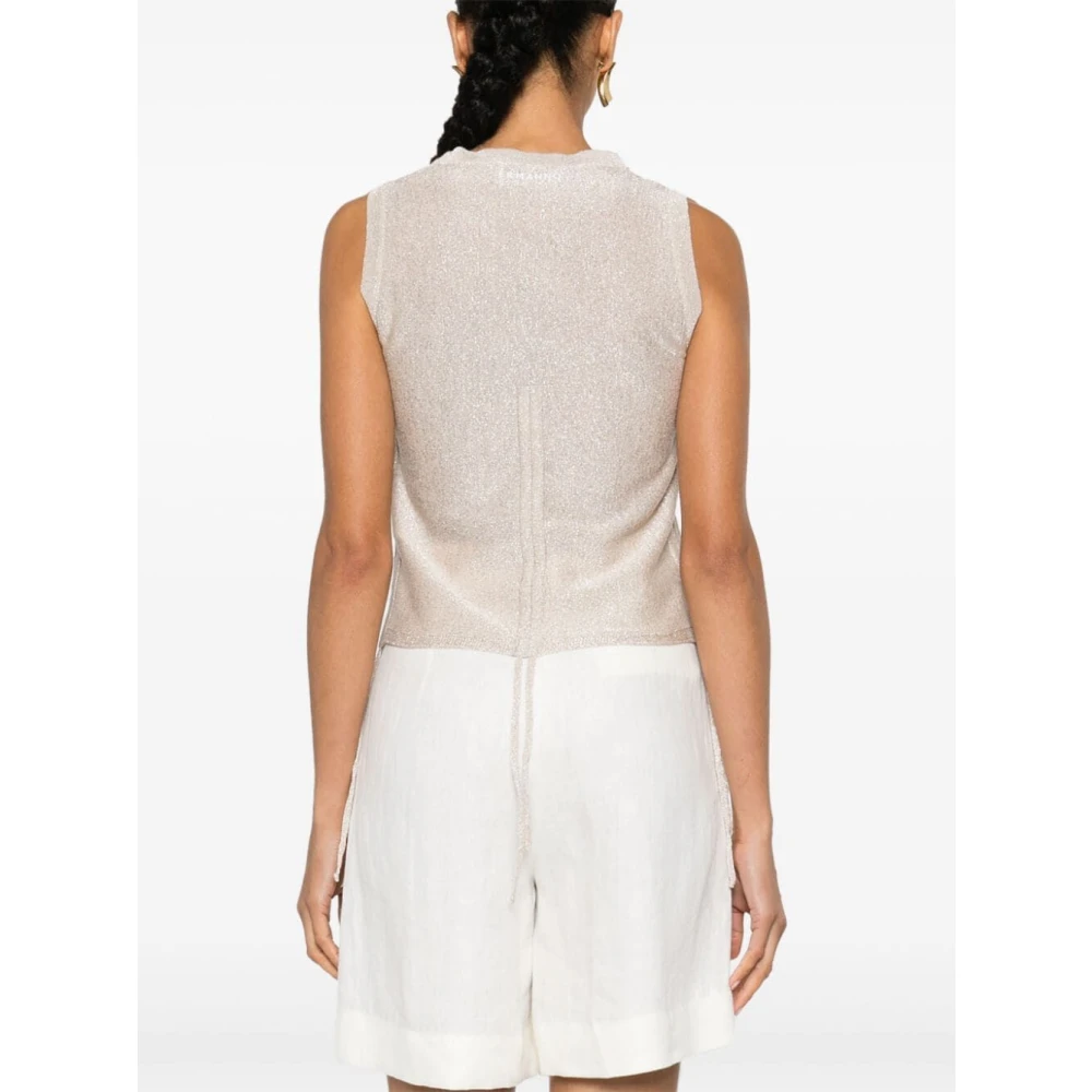 Ermanno Scervino Neutrale Mouwloze Top Beige Dames