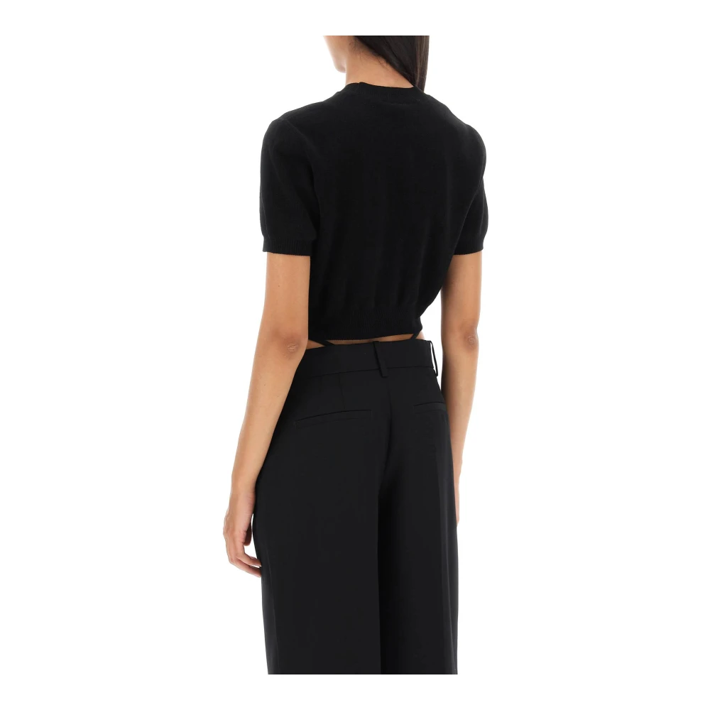 alexander wang Geborduurde Logo Cropped Top Black Dames