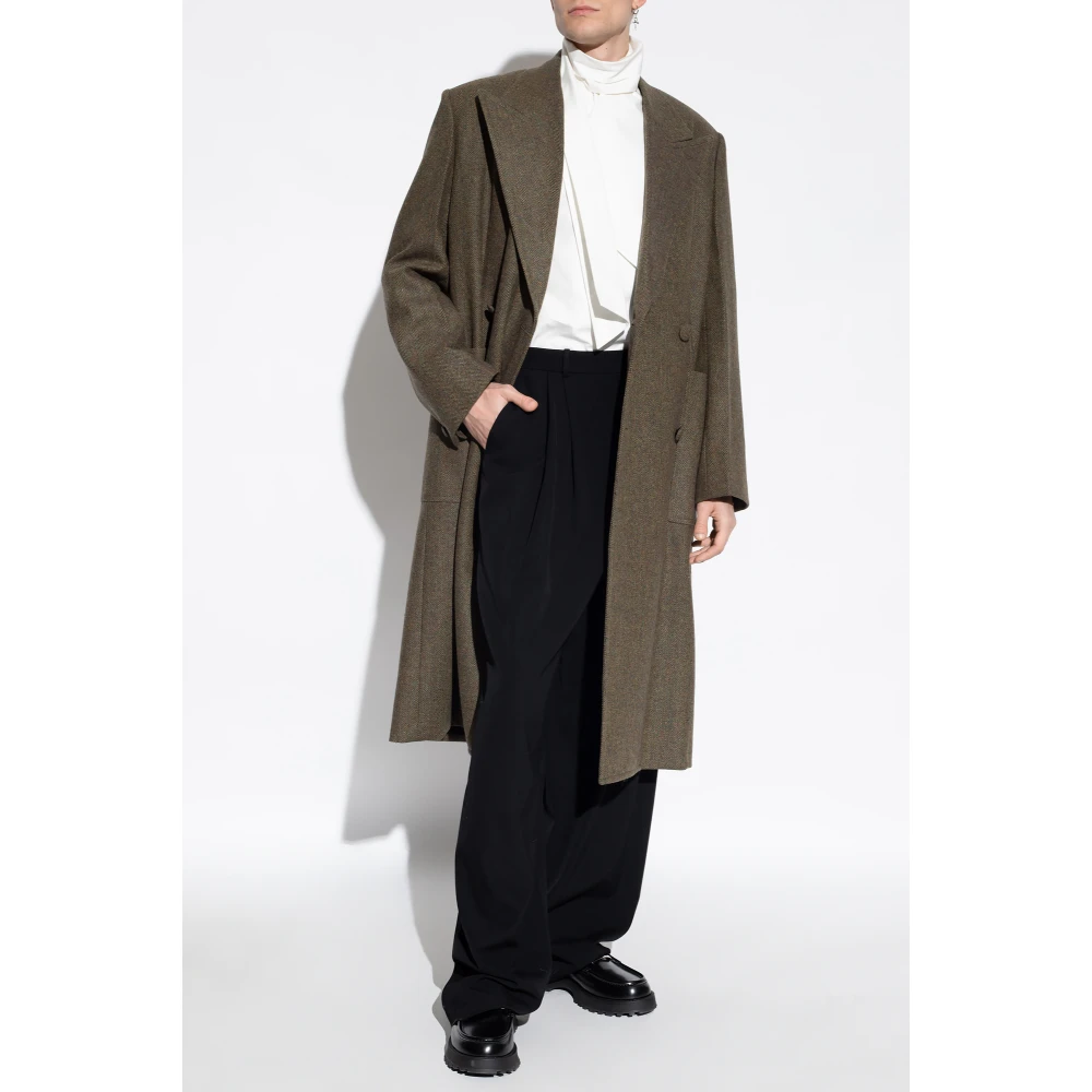 Givenchy Wollen Double-Breasted Jas Green Heren