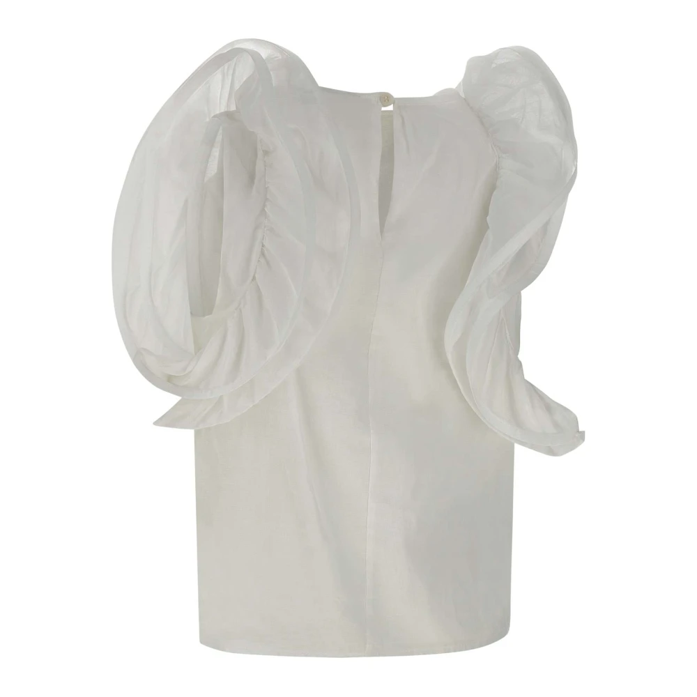 Kaos Witte Katoenen Poplin Top White Dames