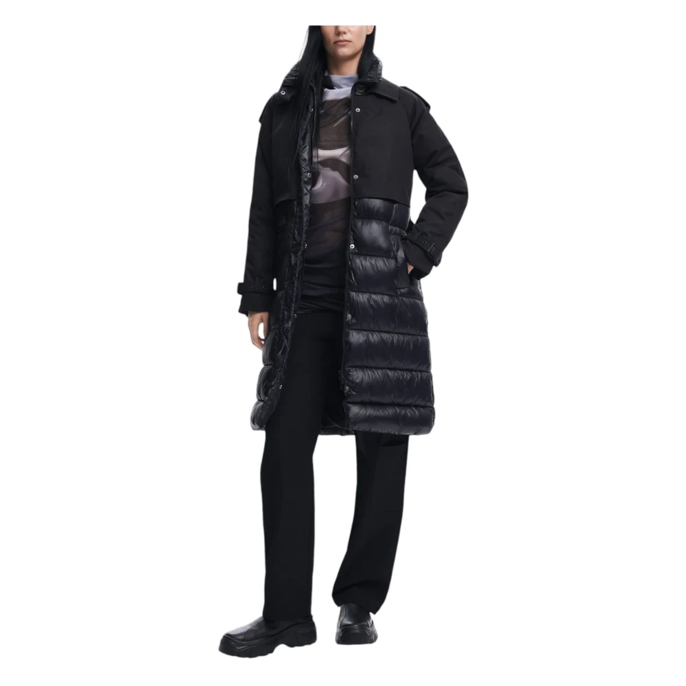 Desigual Gewatteerde Jas Herfst Winter Collectie Vrouwen Black Dames