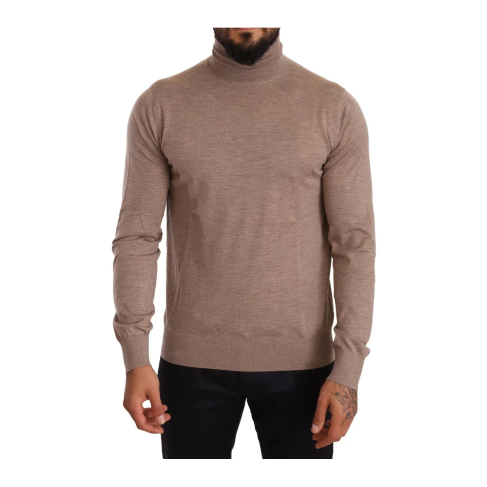 Dolce & Gabbana Men's Brown Luxury Cashmere Turtleneck Sweater