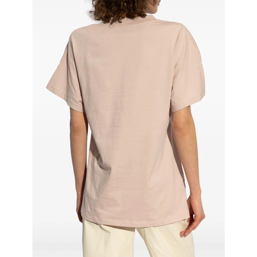 Moncler T-shirt met geborduurd logo Pink Dames