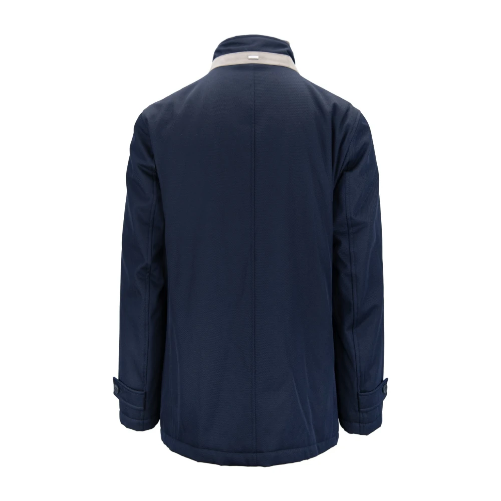 Herno Automatische Jas met Knopen en Rits Blue Heren