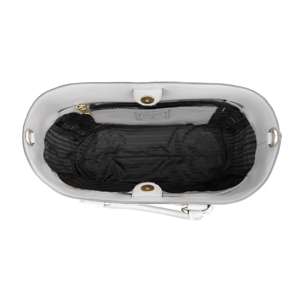 Prada Leren schoudertas voor dames met magneetsluiting White Dames