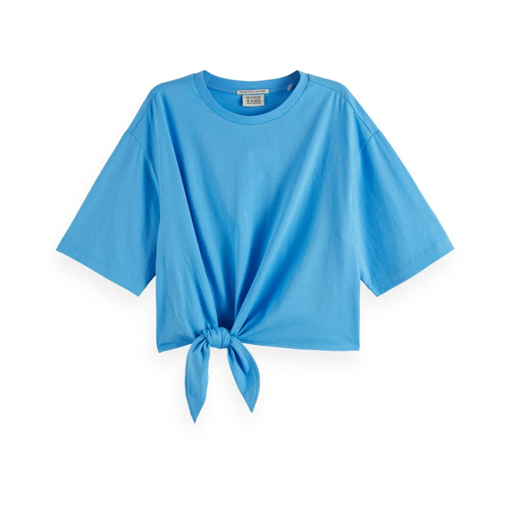 Scotch & Soda Geknoopt T-shirt Blue Dames