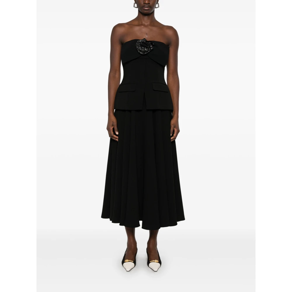 Self Portrait Bow Bandeau Top met Rits Black Dames