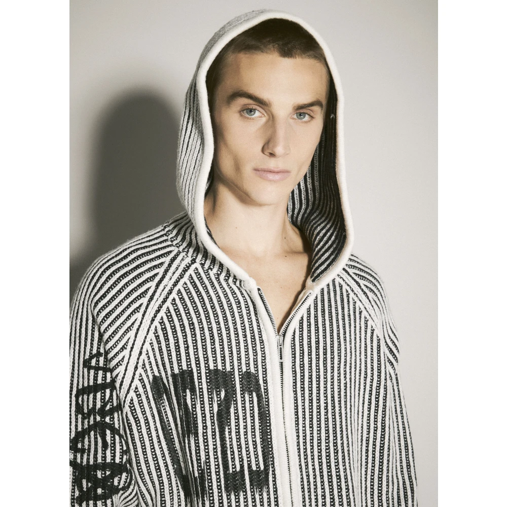 032c Gebreide Hoodie Vest met Ritssluiting Gray Heren