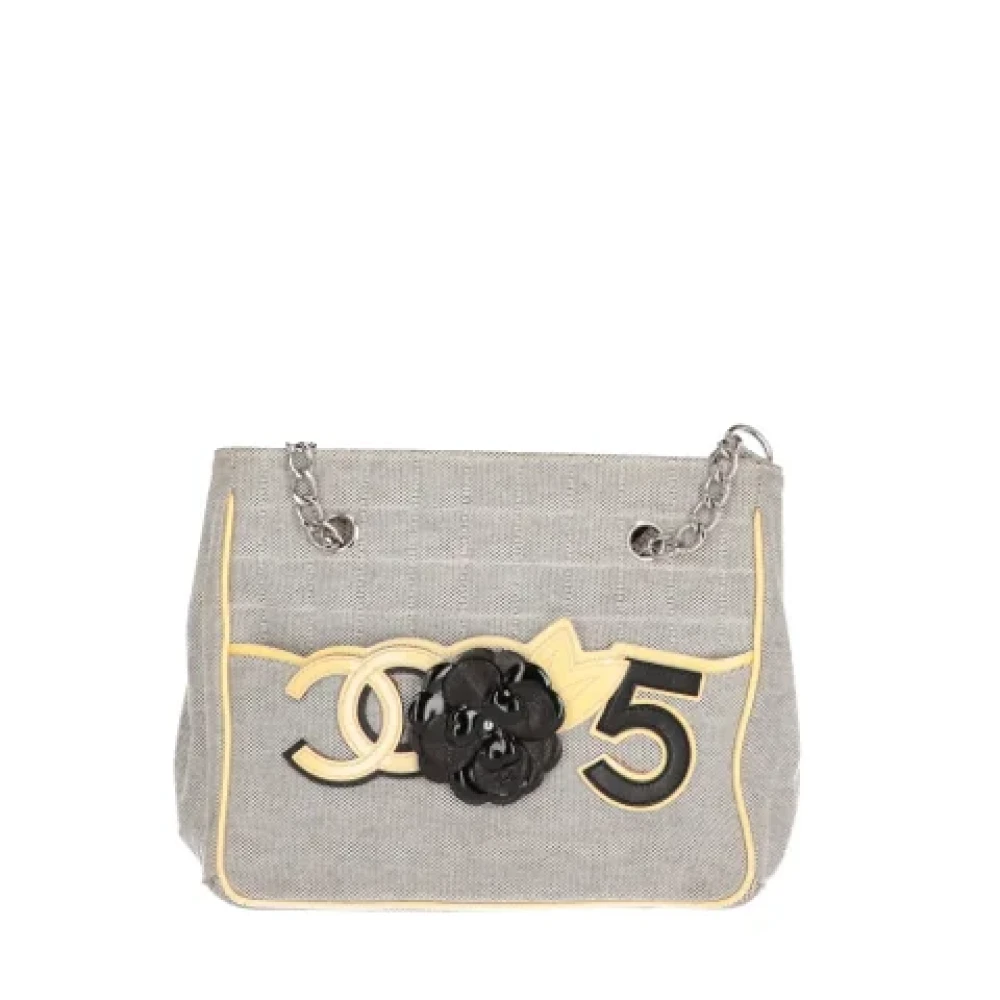 Chanel Vintage Pre-owned Cotton chanel-bags Gray Dames