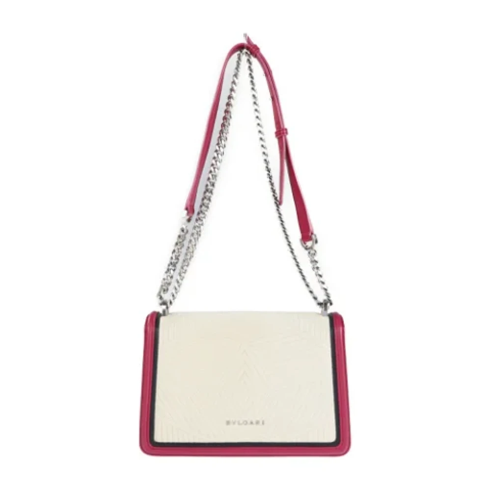 Bvlgari Vintage Pre-owned Leather shoulder-bags Beige Dames
