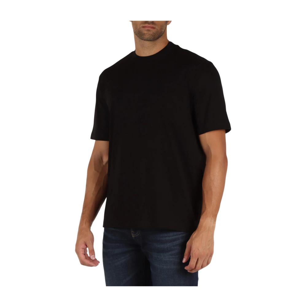 Armani Exchange Zwarte Katoenen T-shirt met Logoprint Black Heren