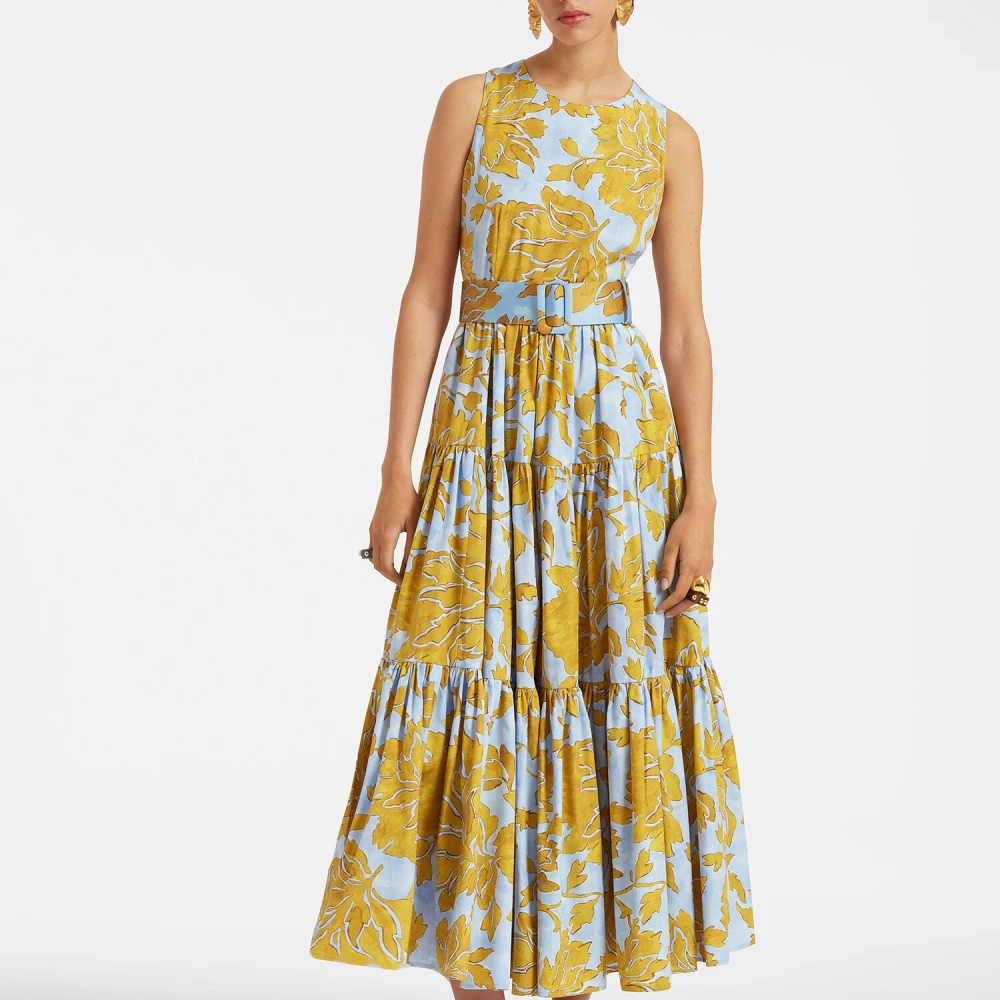 La DoubleJ Volumineuze Mouwloze Grote Jurk Multicolor Dames