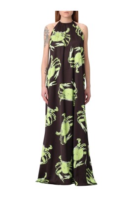 brown-silk-maxi-dress-with-crab-print