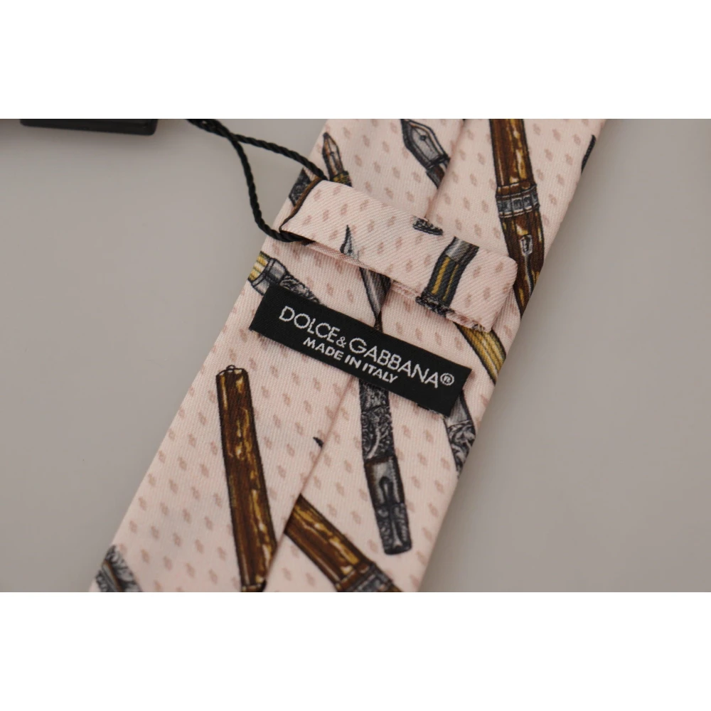 Dolce & Gabbana Luxe Zijden Stropdas Roze Korting Pink Heren